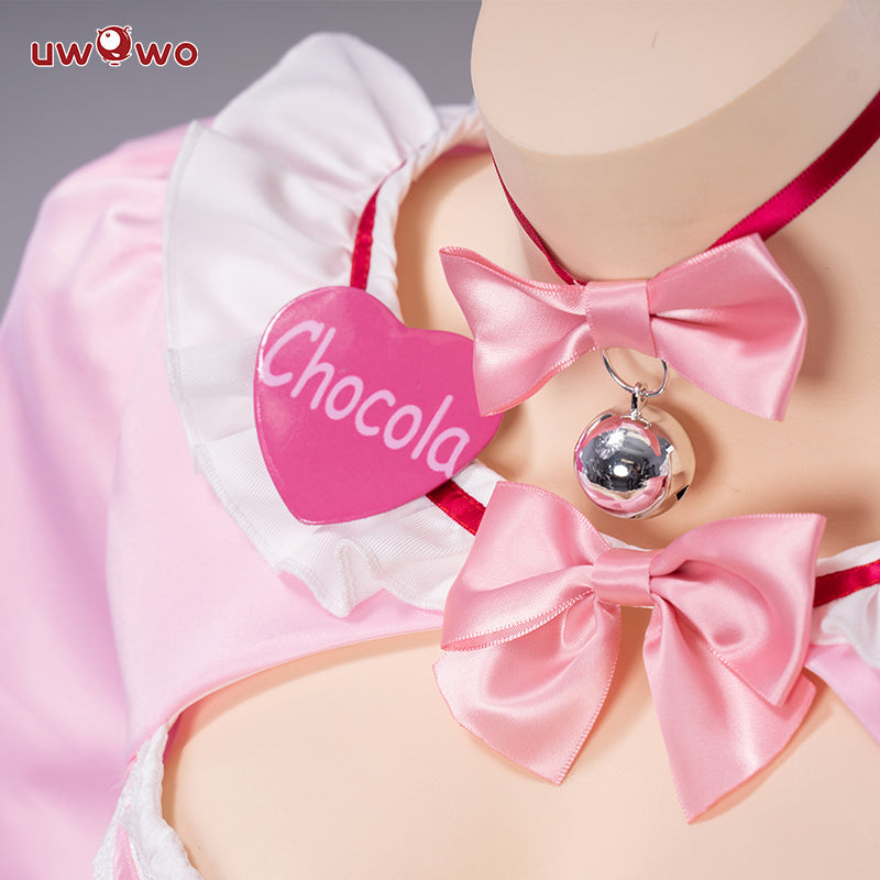 INSTOCK Uwowo Game Nekopara vol.4 Chocola Maid Dress Cosplay Costume Cute Pink Dress