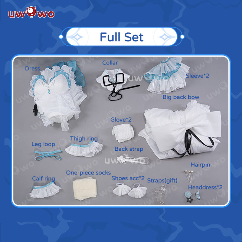 [Last Batch]【In Stock】Uwowo Genshin Impact Fanart Furina Focalors Mermaid Insipired Fairy Dress Cosplay Costume