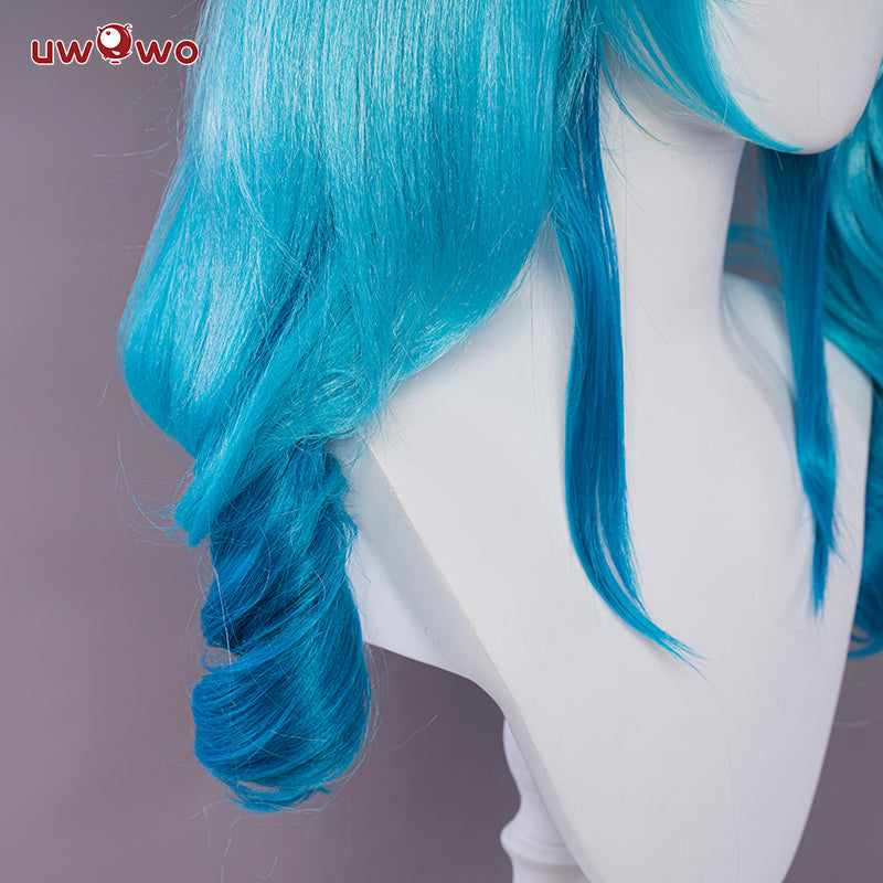 【Clearance】Uwowo V Singer Little Devil cosplay Costume 50CM Long Blue Wig