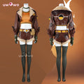 Uwowo Collab Series: Game Cosplay Women Leather Coat  Brown Cosplay Costume