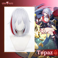 Uwowo Honkai Star Rail HSR Cosplay Wig Topz Silver Middle Hair