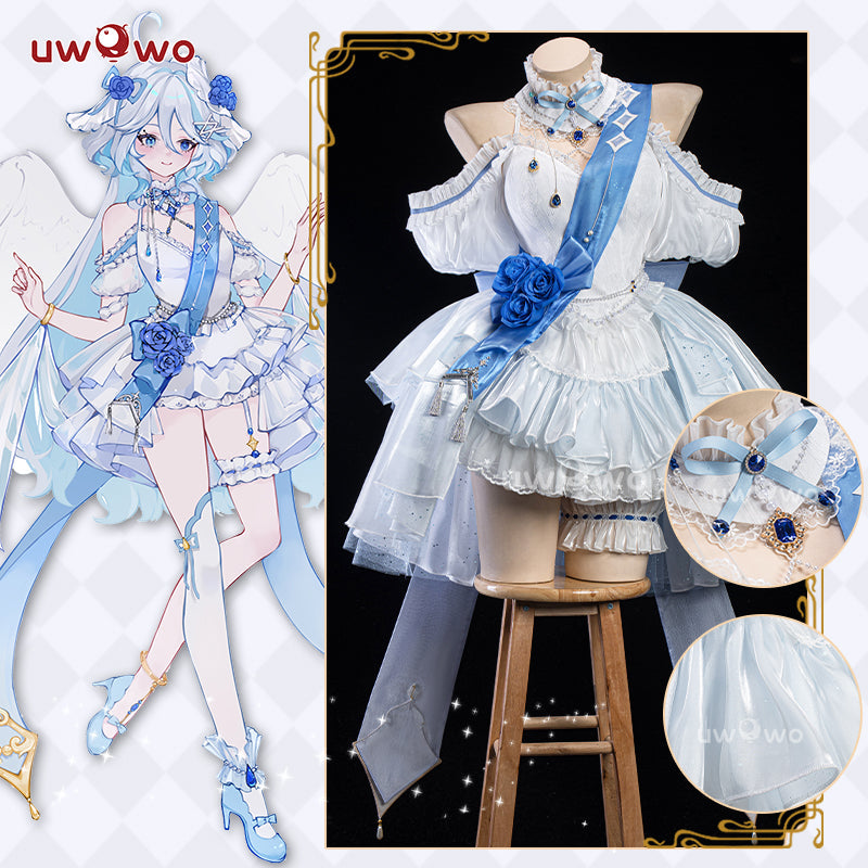 [Last Batch]【In Stock】Uwowo Genshin Impact Fanart Furina Focalors White Angel Lolita Dress Cosplay Costume