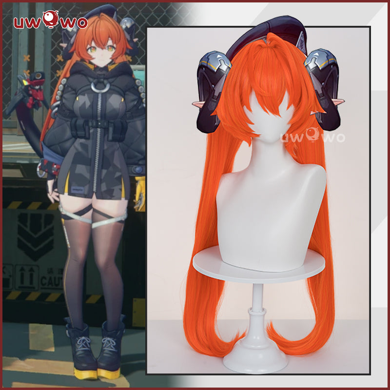 【Clearance】Uwowo Game Zenless Zone Zero Orphie Cosplay Wig Long Orange Hair