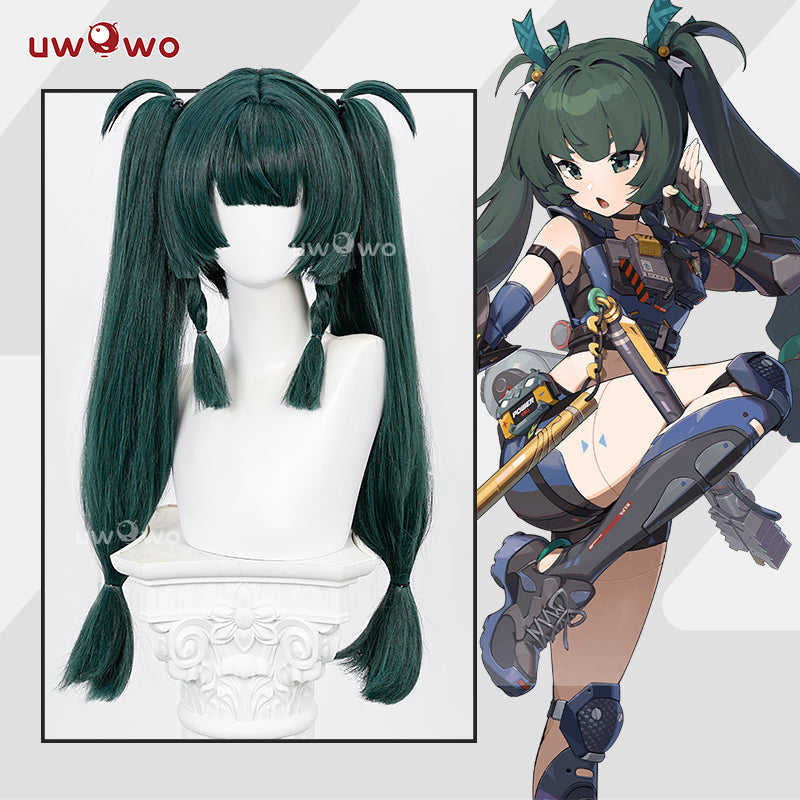 【Clearance】Uwowo Zenless Zone Zero QingYi Cosplay Wig Long Green Hair