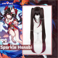 Uwowo Game Honkai: Star Rail Sparkle Hanabi Cosplay Wig Long Dark Brown Hair