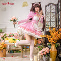 INSTOCK Uwowo Game Nekopara vol.4 Chocola Maid Dress Cosplay Costume Cute Pink Dress