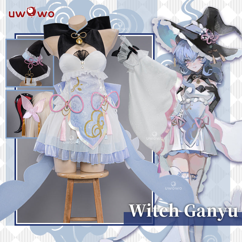 [Last Batch]【In Stock】Uwowo Genshin Impact Fanart Ganyu Little Witch Halloween Cosplay Costume