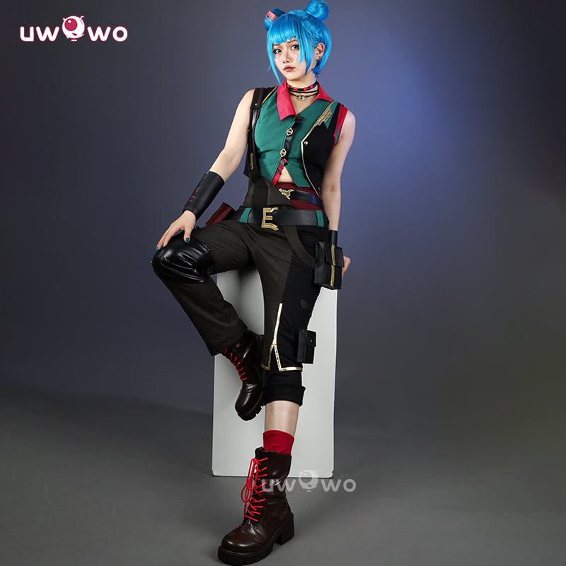 【Clearance】Uwowo Collab Series: LOL Arcane2 Powder/Jinx Buns Hair Alternative Universe AU Cosplay Costume XS-XXXL