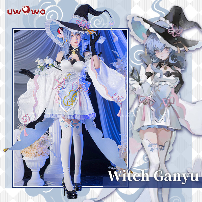 [Last Batch]【In Stock】Uwowo Genshin Impact Fanart Ganyu Little Witch Halloween Cosplay Costume