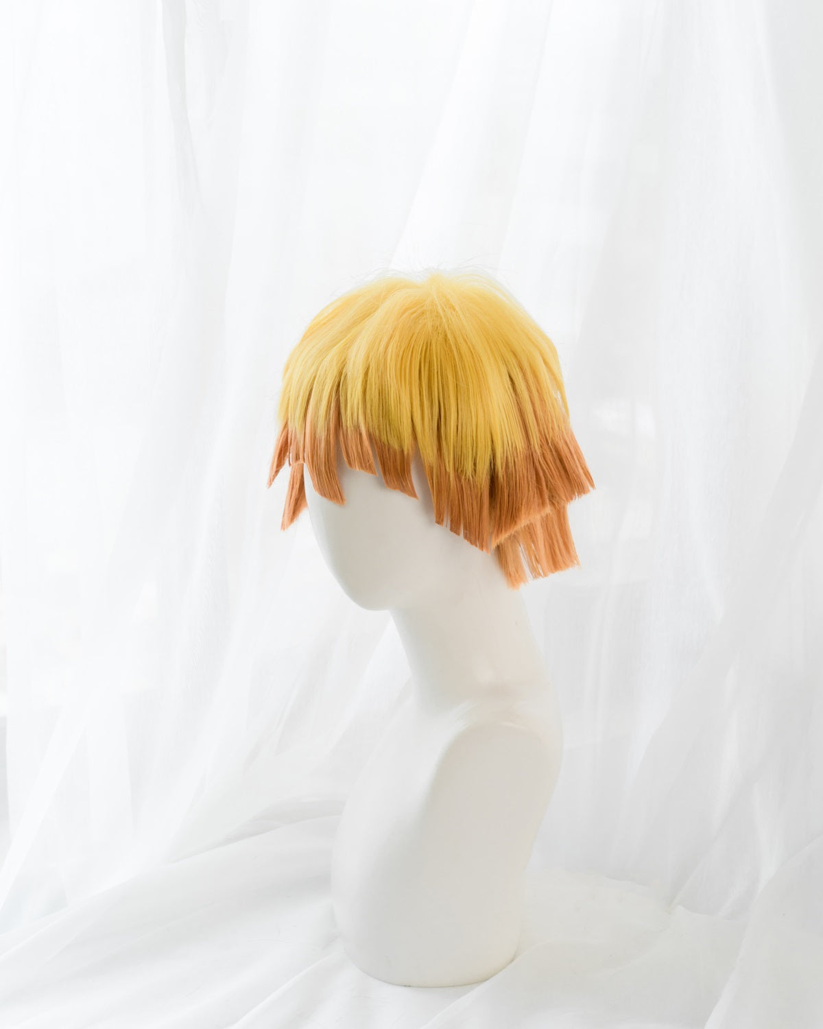 Uwowo Anime Zenitsu Cosplay Wig 25cm Short Yellow Orange Gradient Wig