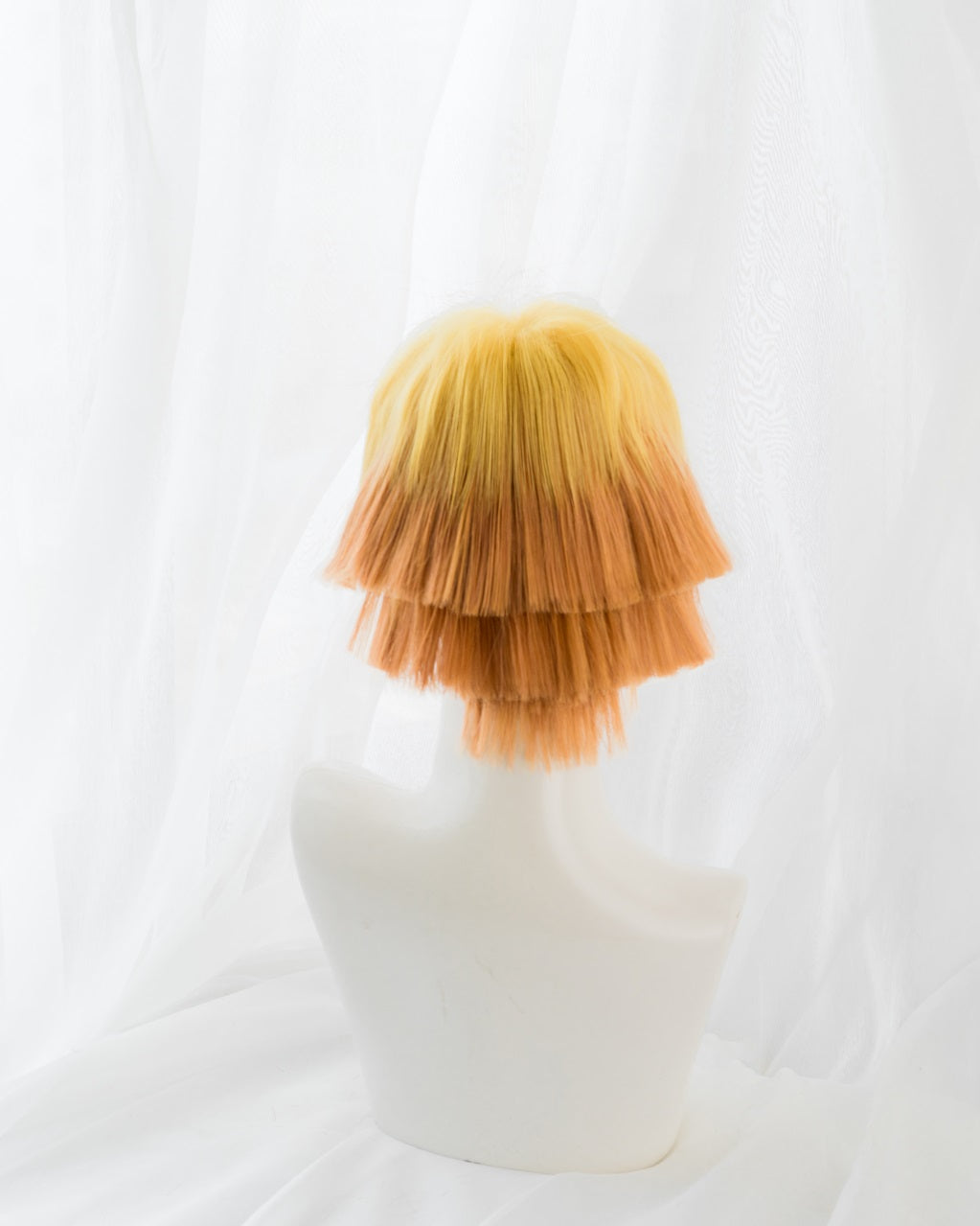 Uwowo Anime Zenitsu Cosplay Wig 25cm Short Yellow Orange Gradient Wig