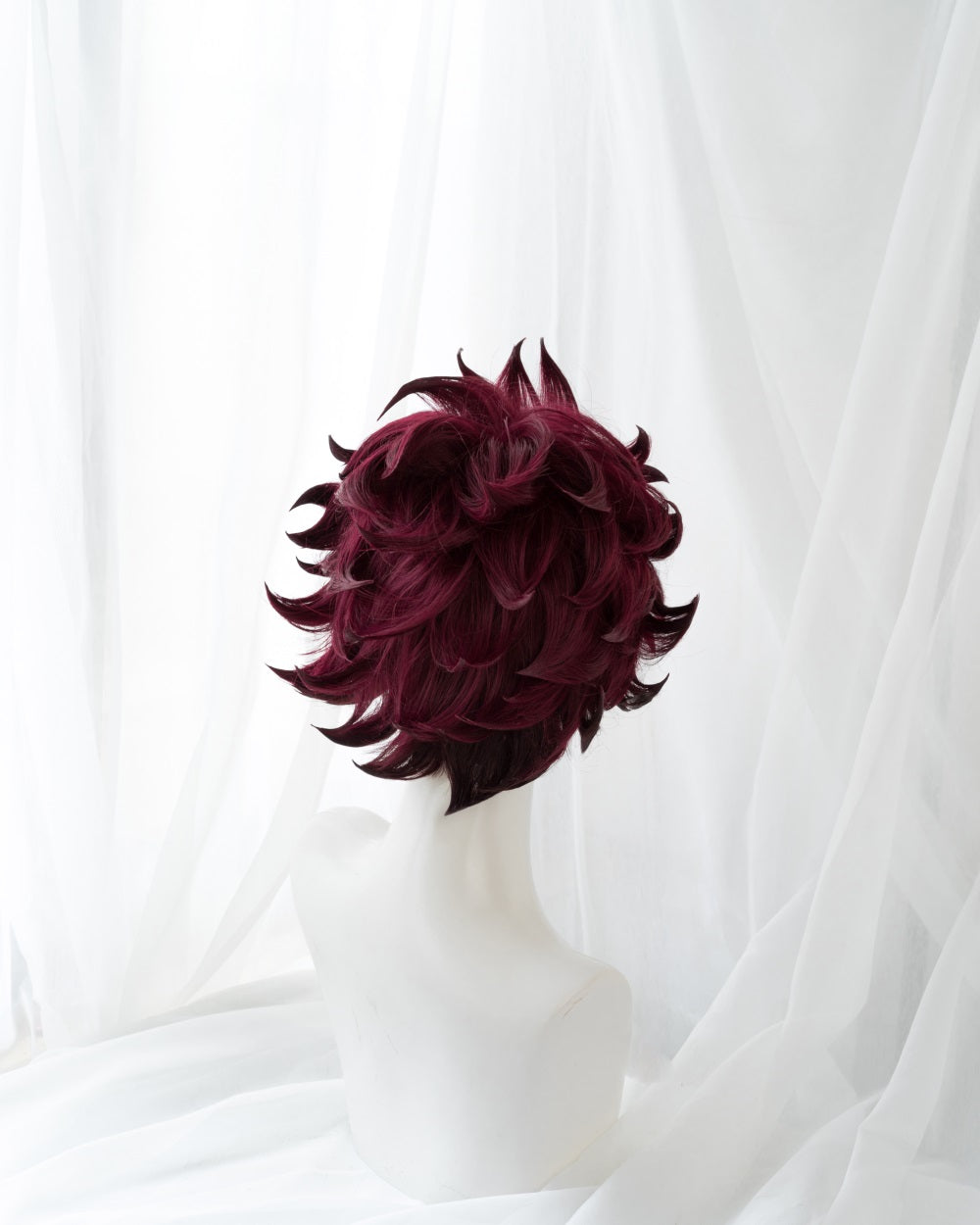 【Clearance】Uwowo Anime Tanjirou Cosplay Wig  Corps Uniform Wig 25cm Short Wine Red Wig
