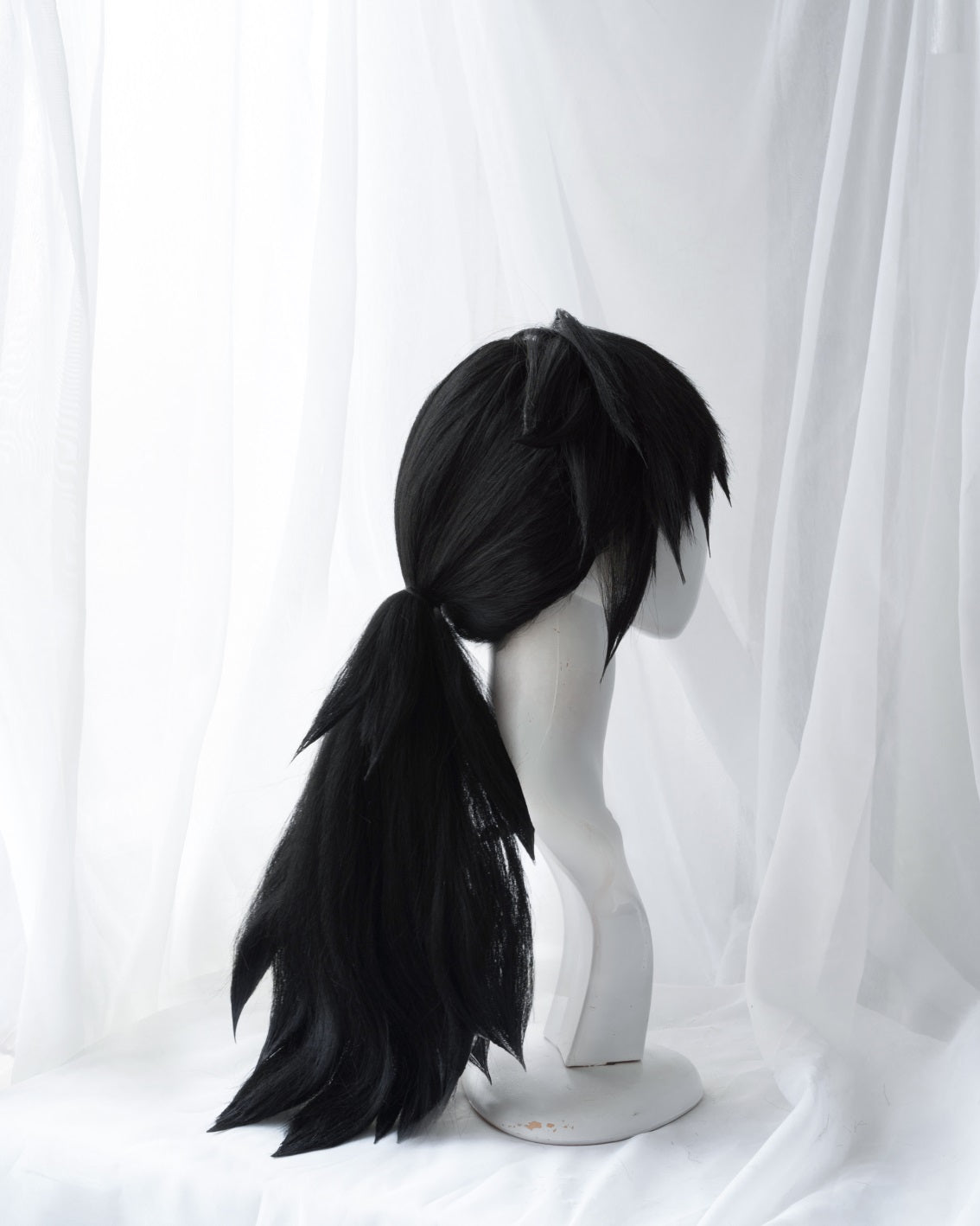 Uwowo Anime Cosplay Tomioka Giyuu Cosplay Wig 62cm Black Wig Corps