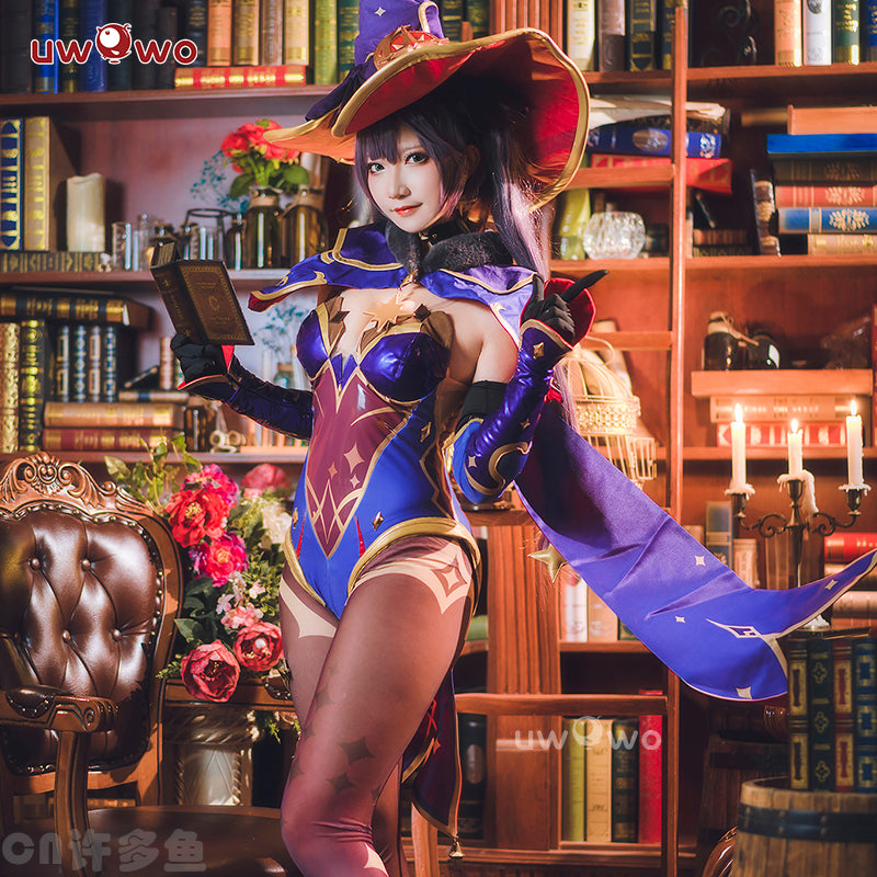 INSTOCK S-3XL Uwowo Game Genshin Impact Mona Megistus Astral Reflection Costume Cute Enigmatic Astrologer Bodysuit