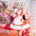 INSTOCK S-3XL Uwowo Genshin Impact Fanart Costume Yoimiya Maid Dress Cosplay Costume
