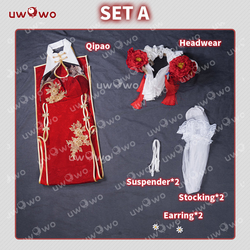 INSTOCK Uwowo Azur Lane Cheshire New Year Cheongsam Cosplay Costume