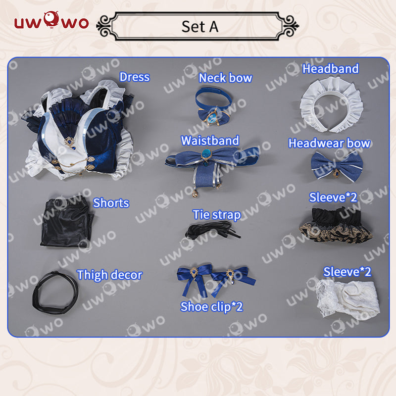 INSTOCK S-3XL Uwowo Genshin Impact Fanart Furina Focalors Hydro Archon Maid Cosplay Costume
