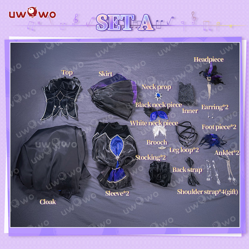 INSTOCK S-3XL Uwowo Game Honkai Star Rail Robin Black Dress Cosplay Costume