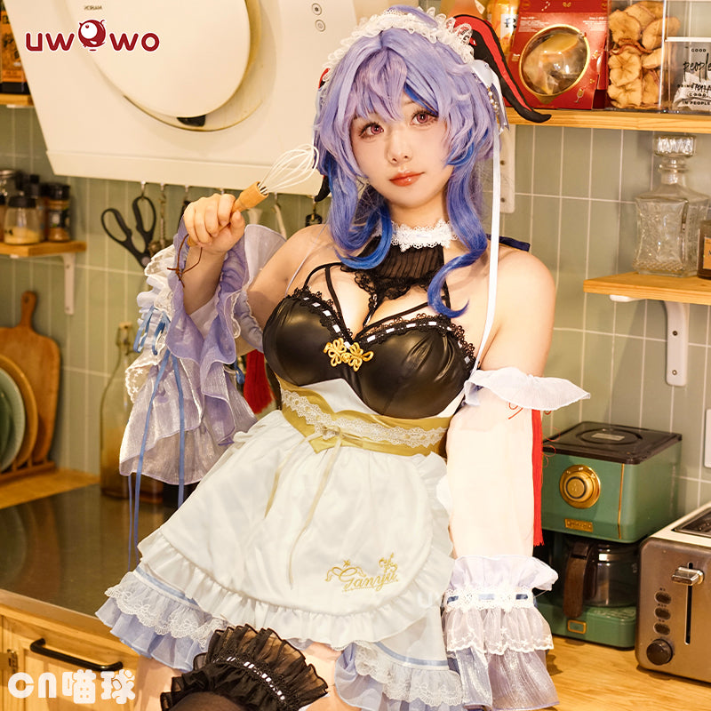 Exclusive Uwowo Game Genshin Impact Fanart Ganyu Maid Ver Cosplay Costume