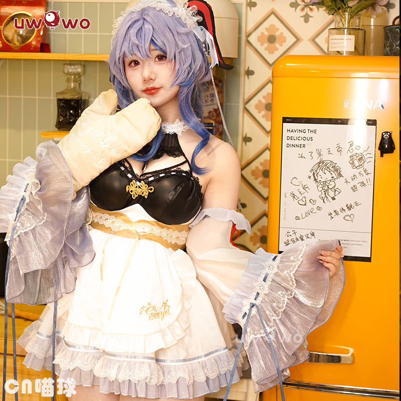 Exclusive Uwowo Game Genshin Impact Fanart Ganyu Maid Ver Cosplay Costume