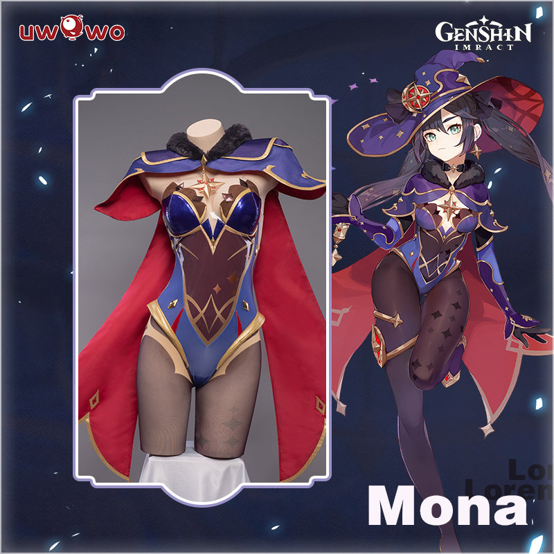 INSTOCK S-3XL Uwowo Game Genshin Impact Mona Megistus Astral Reflection Costume Cute Enigmatic Astrologer Bodysuit