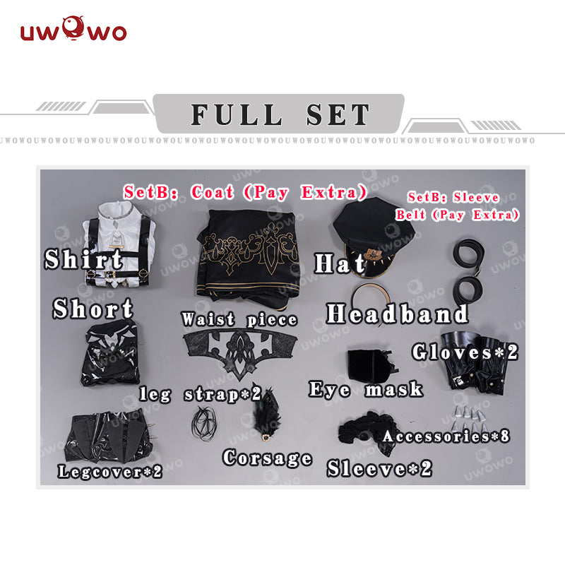 INSTOCK Uwowo  2B Officer Uniform Sexy Fanart Cosplay Costume S-2XL