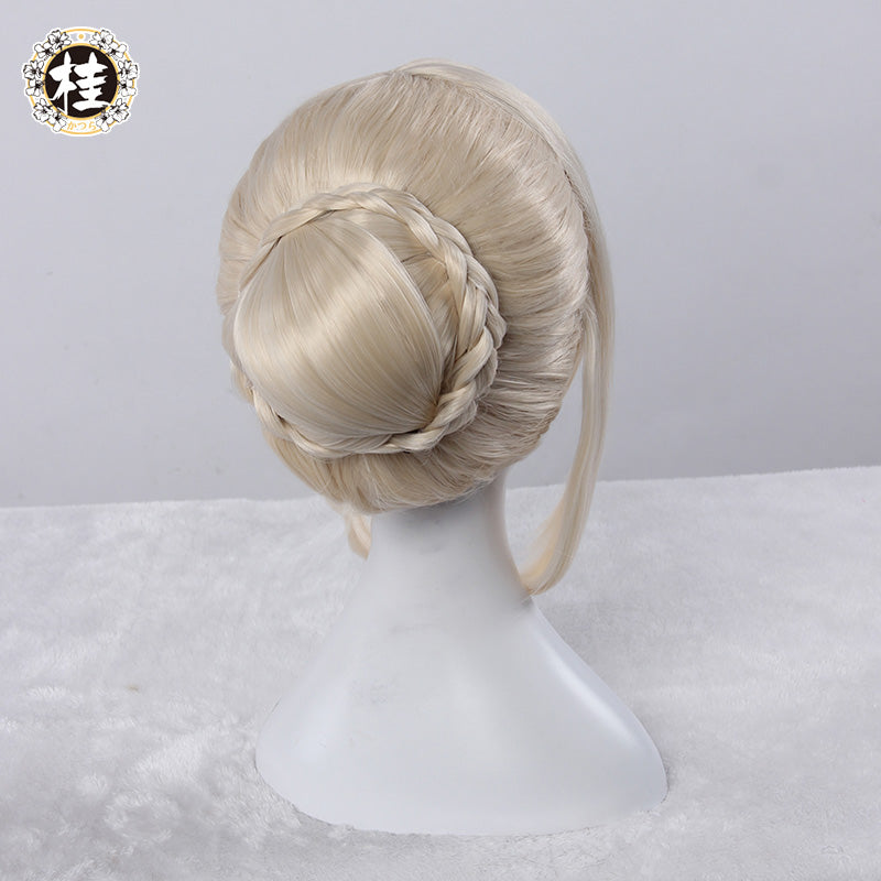 【Clearance】UWOWO Anime Fate Stay Night Saber Alter/Arturia Pendragon Alter Cosplay Wig 35cm Gold Hair Matte Synthetic Heat Resistant Fiber
